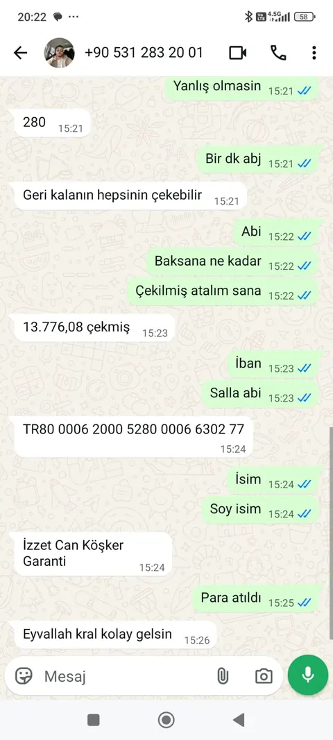 Prime Bozum müşteri dönüşü ve ödeme kanıtı ekran görüntüsü 4